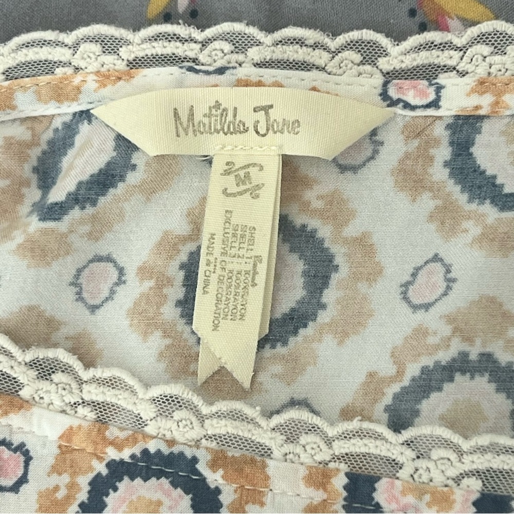 Matilda Jane Cream and Gray Lace Trim Dress - Picture 8 of 12